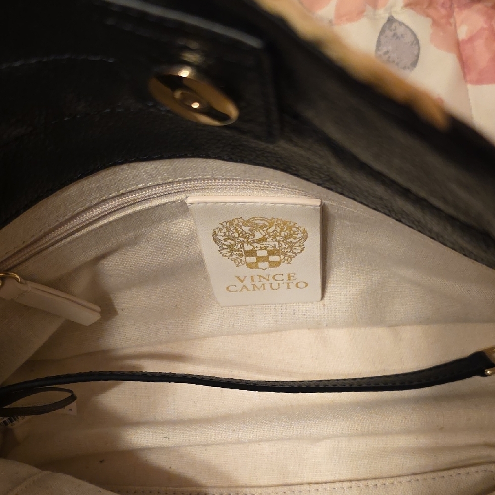 Vince Camuto Black and Cream Striped Shoulder Bag - Picture 2 of 5